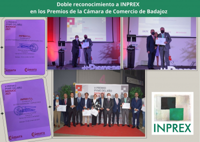 Doble reconocimiento para Grupo INPREX en los premios de la Cámara de Comercio de Badajoz