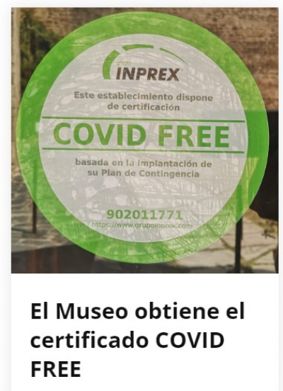 Certificado CovidFree de INPREX en el Consorcio Museo Etnográfico de Olivenza