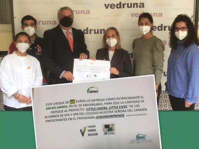 Entrega colaboración INPREX al Colegio Carmelitas Villafranca