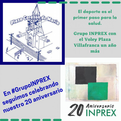 Grupo INPREX con el Voley Plaza Villafranca en nuestro 20 aniversario